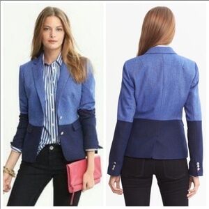 Banana Republic blue herringbone wool Jacket Blazer